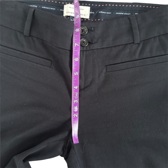 Anthropologie The Essential Slim Women's Black Ankle Trousers 2P 2 Petite 918 - Picture 8 of 14
